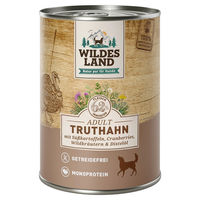 Produktbild von Wildes Land Hundefutter Classic Adult Truthahn mit Süßkartoffel Stückchen in Sauce 12 x 400 g - 6 x 400 g