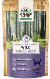 Wildes Land Hundefutter Classic Adult Wild mit Kürbis Stückchen in Sauce 16 x 150 g - 8 x 150 g – Bild 1 von 3
