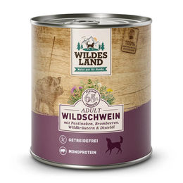 Wildes Land Hundefutter Classic Adult Wildschwein mit Stückchen in Sauce 6 x 800 g - 6 x 800 g – Bild 1 von 2
