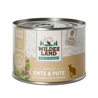 Produktbild von Wildes Land Hundefutter Ente und Pute mit Cranberries getreidefrei 6x200 g