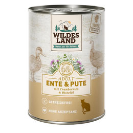 Produktbild von Wildes Land Hundefutter Ente und Pute mit Cranberries getreidefrei 6x400 g