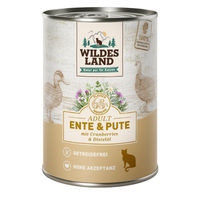 Produktbild von Wildes Land Hundefutter Ente und Pute mit Cranberries getreidefrei 6x400 g