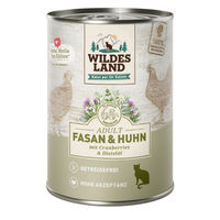 Produktbild von Wildes Land Hundefutter Fasan und Huhn mit Cranberries getreidefrei hoher Fleischanteil Adult 6x400 g