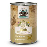 Produktbild von Wildes Land Hundefutter Huhn Classic Adult Stückchen in Sauce mit hohem Fleischanteil 6 x 400 g - 6 x 400 g