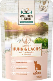 Produktbild von Wildes Land Hundefutter Huhn und Lachs mit Cranberries getreidefrei 12x100 g