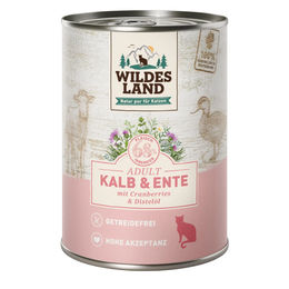 Produktbild von Wildes Land Hundefutter Kalb und Ente mit Cranberries getreidefrei 6x400 g