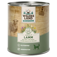 Produktbild von Wildes Land Hundefutter Lamm mit Reis und Zucchini Classic Adult Stückchen in Sauce 6 x 800 g - 6 x 800 g