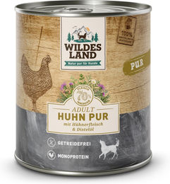 Wildes Land Hundefutter PUR Adult Huhn mit Distelöl Stückchen in Sauce 30 x 800 g - 6 x 800 g – Bild 1 von 2