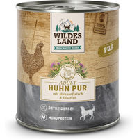 Produktbild von Wildes Land Hundefutter PUR Adult Huhn mit Distelöl Stückchen in Sauce 30 x 800 g - 6 x 800 g