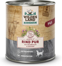 Wildes Land Hundefutter Rind mit Distelöl PUR Adult 6 x 800 g - 24 x 800 g – Bild 1 von 2