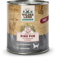 Produktbild von Wildes Land Hundefutter Rind mit Distelöl PUR Adult 6 x 800 g - 24 x 800 g