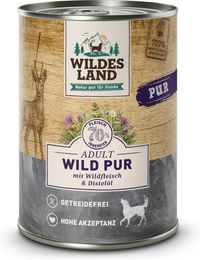 Wildes Land Hundefutter Wild mit Distelöl PUR Adult Stückchen in Sauce Getreidefrei 6 x 400 g - 6 x 400 g – Bild 1 von 3