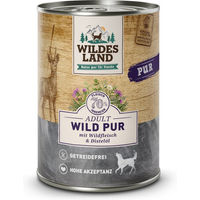 Produktbild von Wildes Land Hundefutter Wild mit Distelöl PUR Adult Stückchen in Sauce Getreidefrei 6 x 400 g - 6 x 400 g