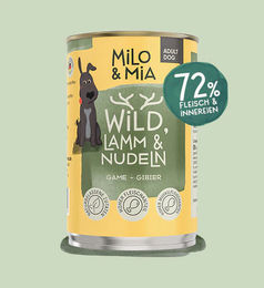 Produktbild von Wildes Land Hundefutter Wild und Lamm mit Nudeln in Sauce 400g - 6 x 400 g