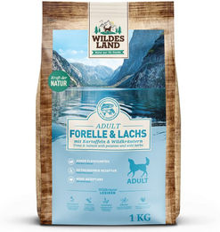 Wildes Land Hundetrockenfutter Forelle und Lachs Classic Adult getreidefrei 1 kg - 4 x 1 kg – Bild 1 von 5