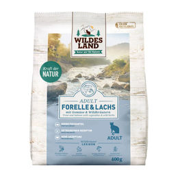 Wildes Land Katze Classic Adult Trockenfutter Forelle und Lachs getreidefrei 400 g - 3 x 400 g – Bild 1 von 2