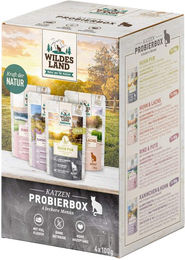 Wildes Land Katze Pouch Probierbox Classic Adult Getreidefrei 4 x 100 g - 4 x 100 g – Bild 1 von 2