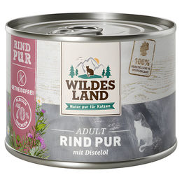 Wildes Land Katzen Nassfutter Adult Rind mit Distelöl Stückchen in Sauce 6 x 200 g - 12 x 200 g – Bild 1 von 4