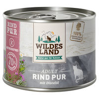 Produktbild von Wildes Land Katzen Nassfutter Adult Rind mit Distelöl Stückchen in Sauce 6 x 200 g - 12 x 200 g