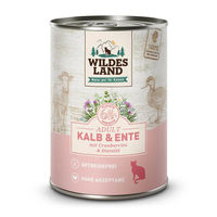 Produktbild von Wildes Land Katzen Nassfutter Classic Adult Kalb und Ente getreidefrei 6 x 400 g - 6 x 400 g