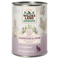 Produktbild von Wildes Land Katzen Nassfutter Classic Adult Kaninchen und Huhn mit Cranberries Getreidefrei 6 x 400 g - 6 x 400 g
