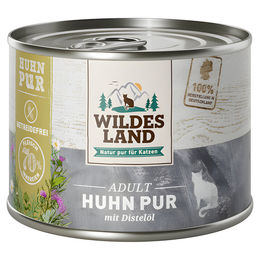 Wildes Land Katzen Nassfutter Huhn mit Distelöl PUR Adult Stückchen in Sauce 6 x 200 g - 6 x 200 g – Bild 1 von 4