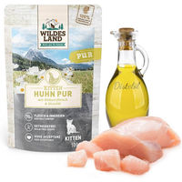 Produktbild von Wildes Land Katzen Nassfutter Huhn mit Distelöl PUR Kitten 12 x 100 g - 12 x 100 g