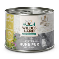 Produktbild von Wildes Land Katzen Nassfutter Kitten Huhn Getreidefrei Stückchen in Sauce 6 x 200 g - 6 x 200 g