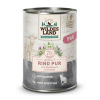 Produktbild von Wildes Land Katzen Nassfutter PUR Adult Rind mit Distelöl Stückchen in Sauce 6 x 400 g - 12 x 400 g