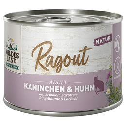 Wildes Land Katzen Ragout Kaninchen & Huhn getreidefrei 6 x 180 g - 6 x 180 g – Bild 1 von 4