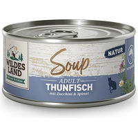 Produktbild von Wildes Land Katzen-Suppe Thunfisch mit Zucchini und Spinat Stückchen in Sauce Getreidefrei 12 x 80 g - 12 x 80 g