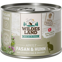 Produktbild von Wildes Land Katzenfutter Fasan und Huhn mit Cranberries getreidefrei mit hohem Fleischanteil Adult 6x200 g