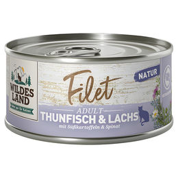 Wildes Land Katzenfutter Filet Thunfisch und Lachs getreidefrei 80 g - 12 x 80 g – Bild 1 von 4