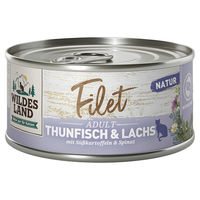 Produktbild von Wildes Land Katzenfutter Filet Thunfisch und Lachs getreidefrei 80 g - 12 x 80 g