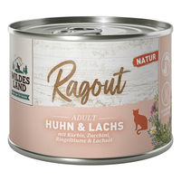 Produktbild von Wildes Land Katzenfutter Ragout Huhn Lachs mit Kürbis getreidefrei 6x180 g