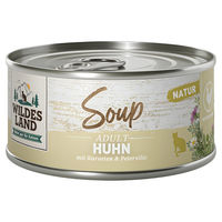 Produktbild von Wildes Land Katzenfutter Soup Huhn mit Karotten und Petersilie 12 x 80 g - 12 x 80 g