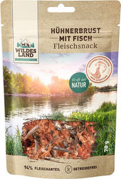 Wildes Land Katzensnack Hühnerbrust mit Fisch 70 g - 5 x 70 g – Bild 1 von 3