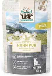 Produktbild von Wildes Land Kitten Huhn PUR mit Distelöl getreidefrei 12x100 g