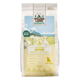 Produktbild von Wildes Land Kitten Nassfutter Huhn Getreidefrei 4x 1,2 kg