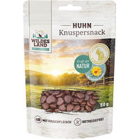 Produktbild von Wildes Land Knuspersnack Huhn mit Ringelblume 7x50 g Leckerli für Hunde