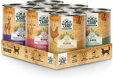 Wildes Land Nassfutter für Hunde Huhn Stückchen in Sauce Adult 6 x 800 g - 6 x 800 g – Bild 1 von 4