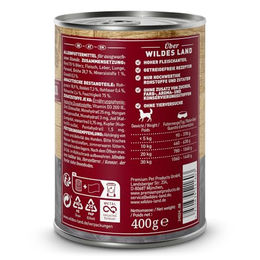 Wildes Land Nassfutter für Hunde Rind Adult Stückchen in Sauce 6 x 400 g - 6 x 400 g – Bild 1 von 5