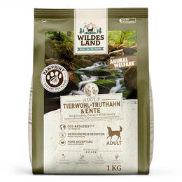 Wildes Land Pawprint Tierwohl Hundefutter Truthahn und Ente mit Kartoffeln Erbsen und Wildkräutern getreidefrei 1 kg - 1 kg – Bild 1 von 5
