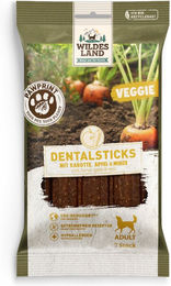 Wildes Land PawPrint Veggie Dentalsticks mit Karotte für Hunde Adult getreidefrei und hypoallergen 180 g - 180 g – Bild 1 von 2