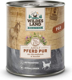 Wildes Land Pferd Pur mit Distelöl Nassfutter für Pferde Adult 6x800g – Bild 1 von 2