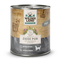 Produktbild von Wildes Land PUR Adult Hundefutter Ziege mit Distelöl Monoprotein Stückchen in Sauce 6 x 800 g - 6 x 800 g