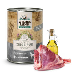 Wildes Land PUR Adult Hundefutter Ziege mit Distelöl Stückchen in Sauce 6 x 400 g - 6 x 400 g – Bild 1 von 3