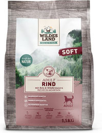 Wildes Land Soft Adult Hundefutter Rind mit Reis und Wildkräutern 1,5 kg - 1,5 kg – Bild 1 von 6