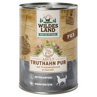 Produktbild von Wildes Land Truthahn mit Distelöl PUR Adult Stückchen in Sauce 12 x 400 g - 6 x 400 g