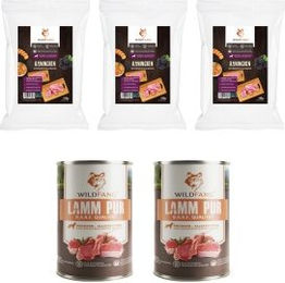 Wildes Land Wildfang Genussbox Adult Trocken- und Nassfutter Lamm und Kaninchen Sensitive ohne Farb- und Aromastoffe sowie Konservierungsstoffe 1100g – Bild 1 von 3